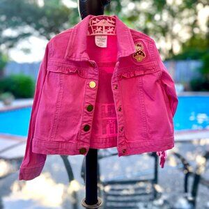 Fabulous Hello Kitty Pink Denim Jean jacket, Lightweight cotton. Size 5